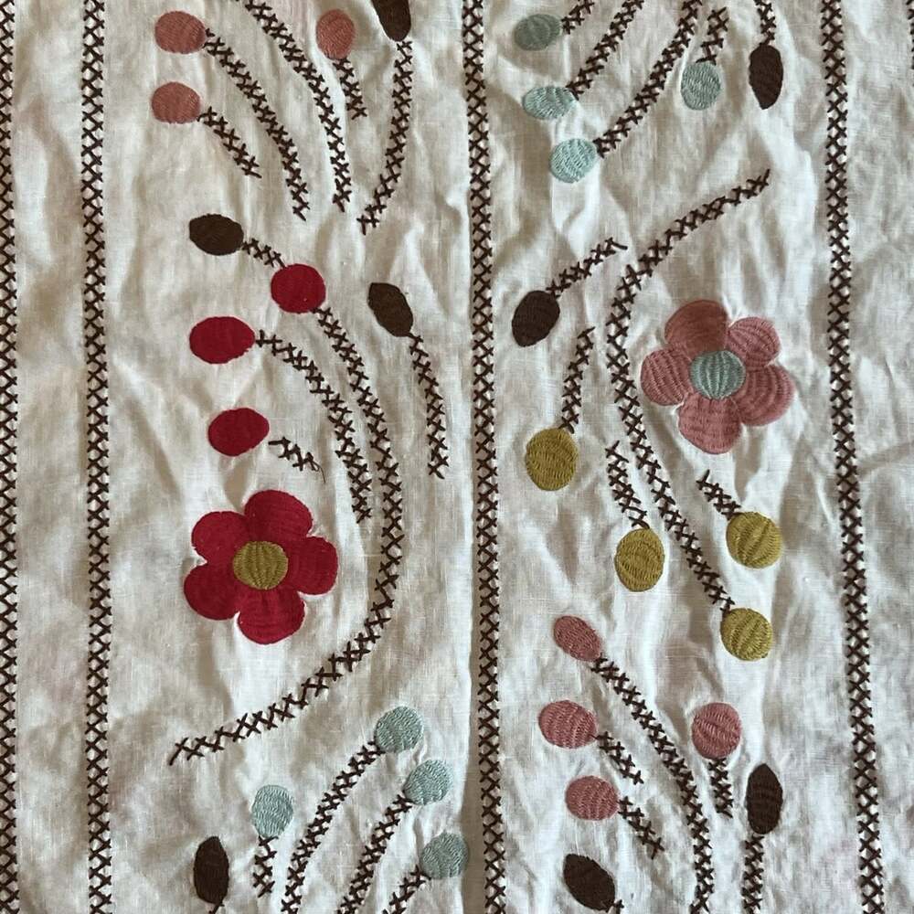 Johnny Was Women’s Linen Joni Easy Paneled V-Neck Top Size Small Embroidered - Picture 4 of 8